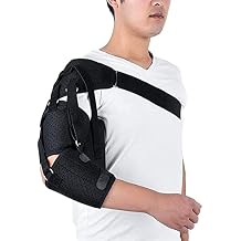 Adjustable Shoulder Stroke Subluxation Rehabilitation Shoulder Stability Brace Arm Sling, Support for Dislocated AC Joint, Frozen Shoulder Pain Relief,Black-One Size