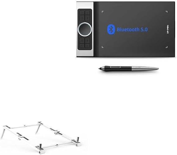 BoxWave Stand and Mount Compatible with XP-Pen Graphics Tablet (11 in) - Pocket Aluminum Stand 3-in-1, Portable Multi Angle Viewing Riser - Metallic Silver