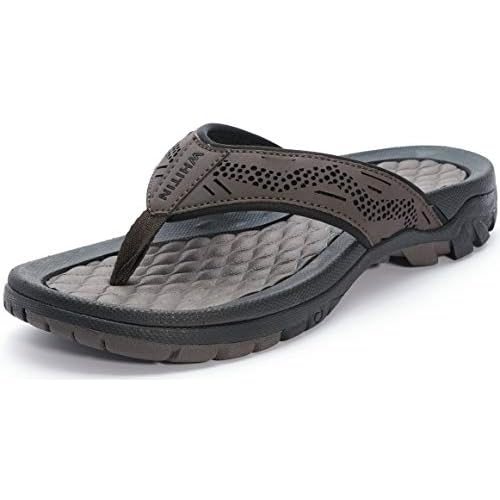 WHITIN Mens Flip Flops | Outdoor Thong Sandals | Arch Support | Slip Resistant