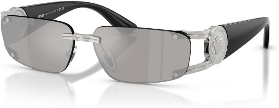 Versace Sunglasses VE 2291 10016G Silver/Light Grey Mirror Polyamide Standard