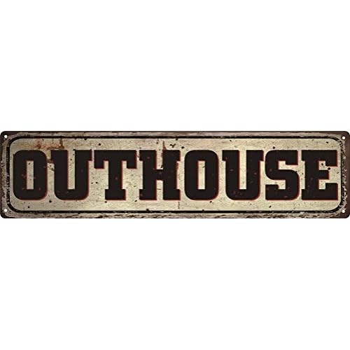 Retro Outhouse Vintage Metal Sign Garage Signs Garage Home Wall Decor Poster Retro Vintage 4x16 Inch Tin Sign
