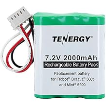 Tenergy 7.2V 2000mAh Replacement Battery for iRobot Braava 380 380t 390 390t & Mint 5200 5200B 5200C
