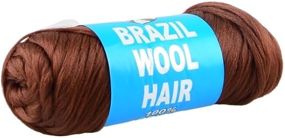 70g 1Pc Brazilian Wool Hair for Braiding Yarn African Wig Hair Yarn Braid Hair Dreadlock(Coffee)