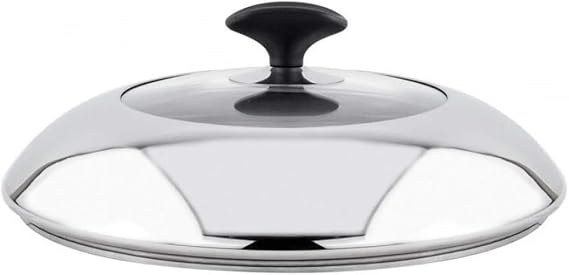 Drop-Resistant Visual Stainless Steel Combination Cover Tempered Glass Cover Steamer Wok Lid Home Kitchen Accessories Diameter-30CM