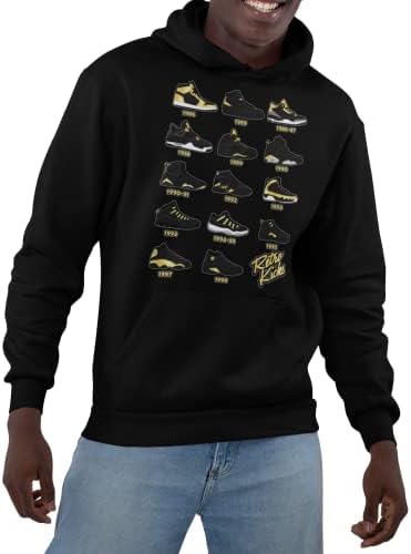 Retro Jordans BlackGold Mens Hoodie Sweatshirt Pullover
