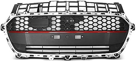 Front Grill compatible with Suzuki Swift VI 2017 2018 2019 2020 Front Central Grill Sport GV-240 Grille Sport Chrome Red Line
