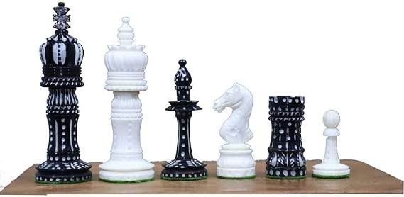 Luxury Camel Bone Chess Set - Handcarved Staunton Series - King 4.2 Inch - 32 Pieces - 2 Player - Age 8+