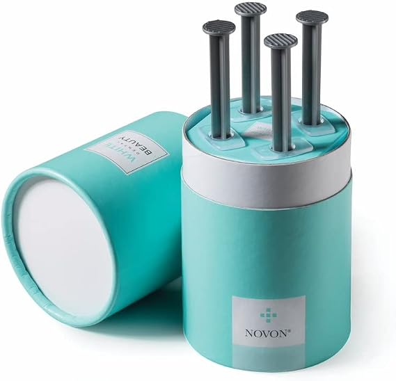 White Dental Beauty Teeth Whitening Kit; 4 Syringes of 3 ml Teeth Whitening Gel Powered by NOVON Technology. Includes Kit, Boil & Bite Whitening Trays, and Case (6% Hydrogen Peroxide)