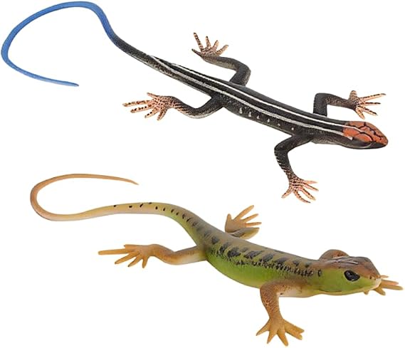 Cosiesnest 2 Pcs Realistic Simulation Lizard Model, Plastic Artificial Lizard Figurine for Animal Collection, Home Decoration, Educational Role Playing, Classroom Activities, and Party Gifts