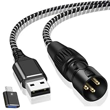 USB to XLR Cable,6.6 FT USB A to XLR Audio Stereo Cable,USB C to XLR Male Output Stereo Audio Cord for Amplifier, Speaker, Mixer Console ect