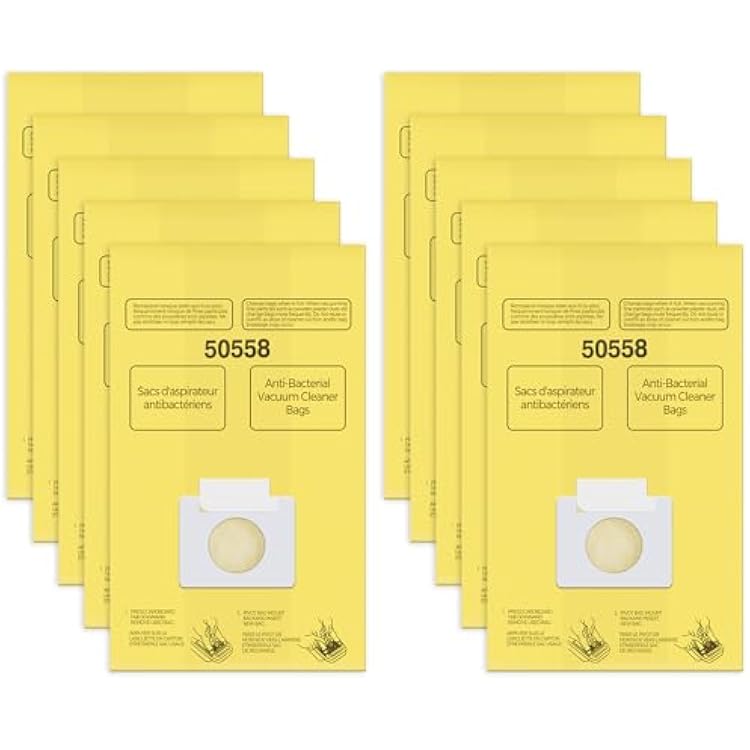 Vacuum Cleaner Bags Replacement for Kenmore Canister Type CQ 5055, 50555, 50557, 50558, 200 Series, 400 Series, 600 Series, 700 Series, 800 Series and Panasonic Type C-5, C-18 Series Vacuum, 10 Pack