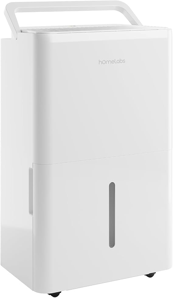 hOmeLabs Dehumidifier 1,800 Sq Ft 8 Pint | for Advanced Humidity & Moisture Control, Quiet, Efficient, Auto Shut-off, Ideal for Home, Basement, Office