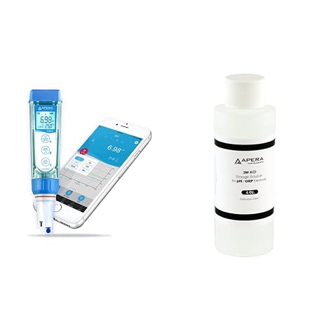 Apera Instruments, LLC-AI3719 PC60-Z Bluetooth Multi-Parameter Smart Tester + 3M KCL Storage Soaking Solution for pH and ORP Electrodes