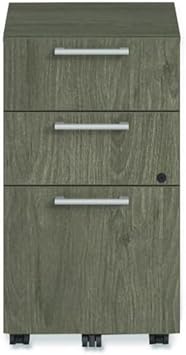 Alera Seville Series Mobile Pedestal, Left/Right, 3-Drawer: Box/Box/File, Legal, Walnut, 15" x 18" x 27"