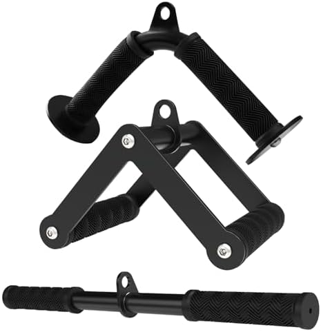 Straight Bar + Double D Handle + Tricep V Bar