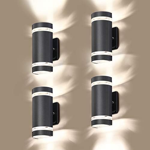 LED 4 Pack Semi Cylinder Up and Down Lights Outdoor Wall Light,Body in Aluminum Waterproof Outdoor Wall Lamps,3000k 5W with Certificate ETL...