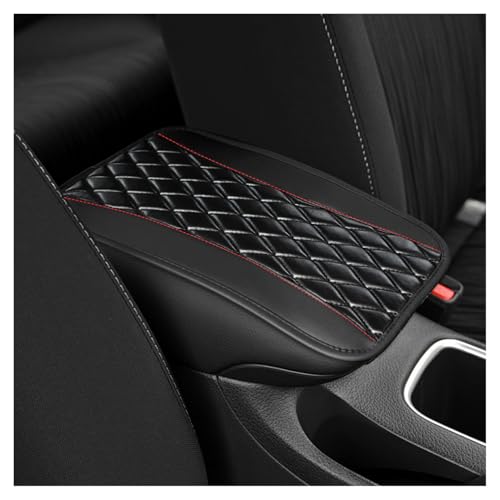 Car Center Console Cover,PU Leather Arm Rest Cover for Car with Diamond Grid Design,Universal Anti-Scratch Cars Armrest Covers Cars Interior Accessories for Relieving Arm Fatigue Black