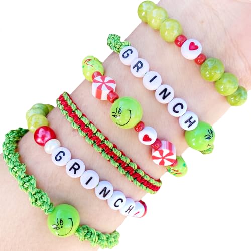 5Pcs Christmas Bracelets Jewelry Accessories for Xmas as Party Gifts