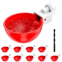 ZenxyHoC Chicken Waterer Cups, 10 Pack Automatic DIY Chicken Water Bowl with 3/8'' Hole Saw for Bucket, Trough - Poultry Drinking Valve, Easy Install