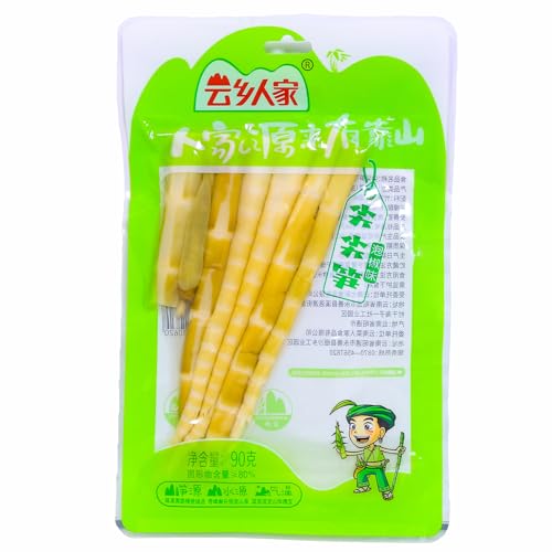 Hand Peeled Bamboo Shoots 3.17Oz6 Bags ,Pickled Bamboo Shoots,Internet Celebrity Instant Spicy Chinese Snacks, Aged Soup with Pickled Peppers and Tender Vegetables,Chinese Pickled Vegetables