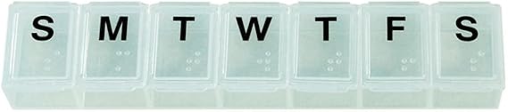 7 Day Pill Dispenser Tablet Box Organiser. 1 Compartment per Day. for those who take many Tablets on a Daily Basis. Easy Medication Management & Organisation. Easy to Open. Perfect for Travel