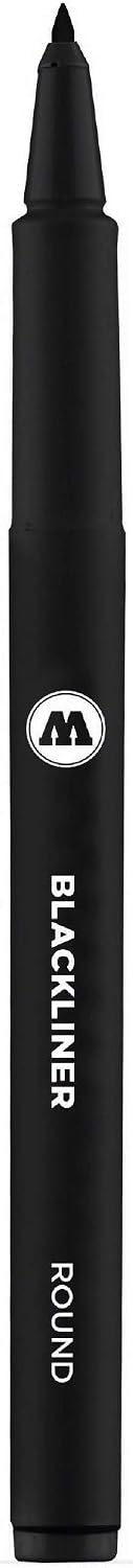 MOLOTOW Blackliner Pen, Round Tip, Black Permanent Ink, 1 Each 703.211