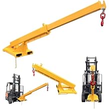 2000KG/4400LB Forklift Jib Boom Crane, Mobile Crane Lifting Hook Fork Mounted Hoist, with Telescopic Booms Attachments for Towing Handling Equipment