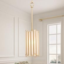 KSANA Gold Pendant Lights Kitchen Island, Kitchen Pendant Lighting Over Island with Cream Glass Shade, Modern Gold Pendant Light Fixtures for Dining Table, Bedside, Tableside, Hallway, 4.3''D x 18''H