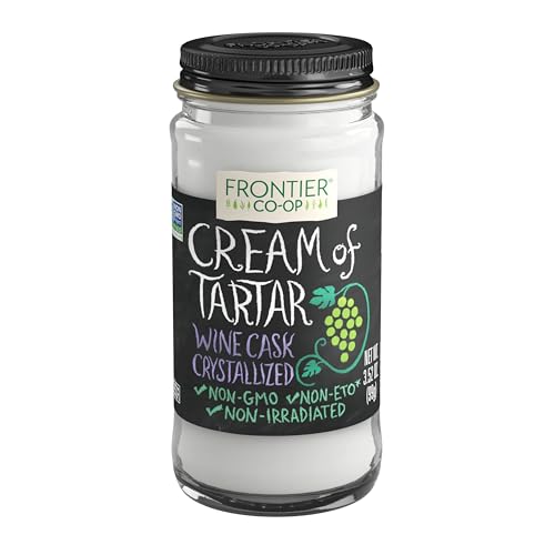 Frontier Co-op Cream of Tartar, 3.52-Ounce Jar, Wine Cask Crystallized Leavening Agent, Distince Tangy Flavor