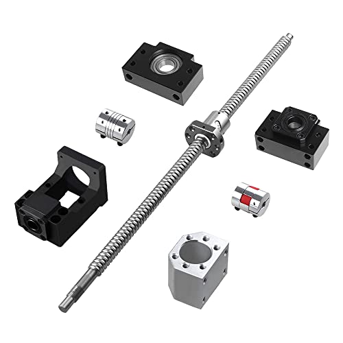 CNC Machine Kit 550mm Ball Screw SFU1605 Diameter 16mm Pitch 5mm with BKBF12 End Support, 2PCS Couplers, Nut Housing and Motor Bracket for Nema 23 Stepper Motor 550mm21.65inch