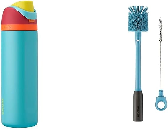 Owala 24-oz Insulated Water Bottle and 2-in-1 Bottle Brush Cleaner Bundle