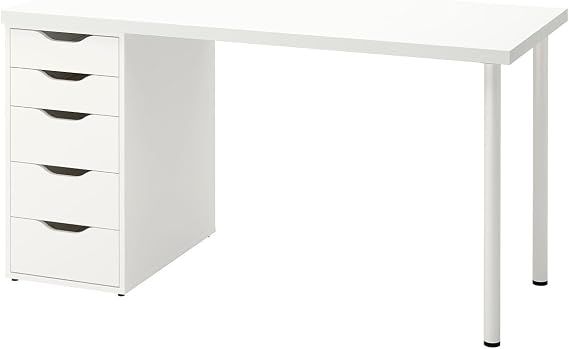 Desk, white, 140x60 cm, LAGKAPTEN, ADILS