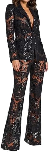 BELLA BARNETT V-Neck Women Blazer Sets Long Sleeve lace Blazer Sets Blazer Sets
