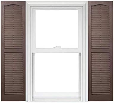 Homeside Open Louver Vinyl Shutters (1 Pair) 14-1/2in. x 63in. - 022 Chocolate - Premium Exterior Vinyl | Classic Slatted Design | Fade-Resistant Color-Through | Easy Installation | Made in USA