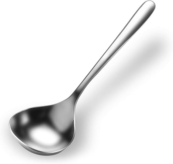 18/8 Stainless Steel Mini Ladle - Deep Soup Spoon & Ramen Spoon - 6.7inch Short Handle