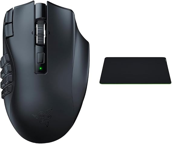 Set Purchase Razer Naga V2 HyperSpeed Gaming Mouse & Gigantus V2 - L Gaming Mouse Pad Cloth Type Medium Size 45cm x 40cm