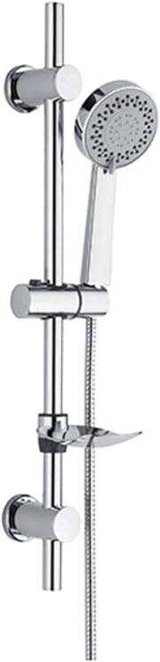 THEME DYNAMIC TONDO Sliding Shower Set 3 Function Tondo Shower Head with Lime Crusher Stainless Movable Rain Sliding Slide Set Thin Double Clamp Braided 150mm – 190mm Extending Spiral