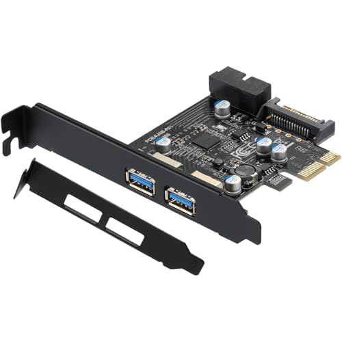 PCI-E to USB 3.2 Gen 1 Card, 5 Gbits PCI Express PCIe Expansion Card with 20-pin USB 3.0 Front Header USB Card, Internal USB3.0 Hub Converter Supports Windows 1087XP