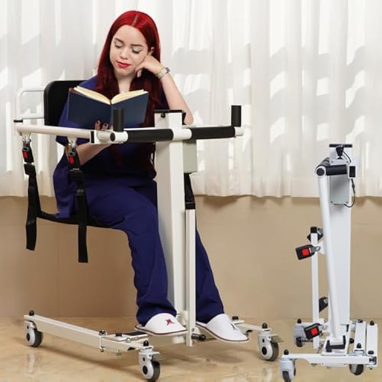 Electric Patient Lift Transfer Chair, Foldable Transfer Lift Chair for Elderly and Disabled, Lift for Elderly Transfer from Bed to Chair, Assistive Devices for Disabled