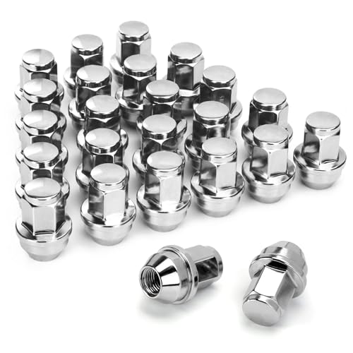 dynofit 24pcs 14x1.5 OEMStock Lug Nuts for 2015-2019 ExpeditionF-150, M14-1.5 One-Piece Design Factory Chrome Wheel Lugnuts for Lincoln 2015-2023 Navigator, 21mm Hex Anti-Rusting Updated