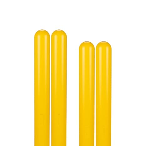 BollardGard 4" x 64" 4-Pack Round Top Bollard Cover - Innoplast (Yellow No Tape)