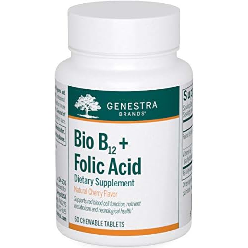 Genestra Brands Bio B12  Folic Acid | Vitamin Supplement | 60 Chewable Tablets