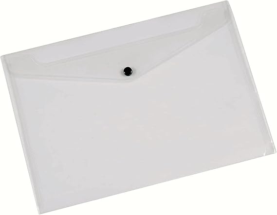 Q-Connect A4 Document Folder Plastic Clear Popper KF01244Q - Pack of 12