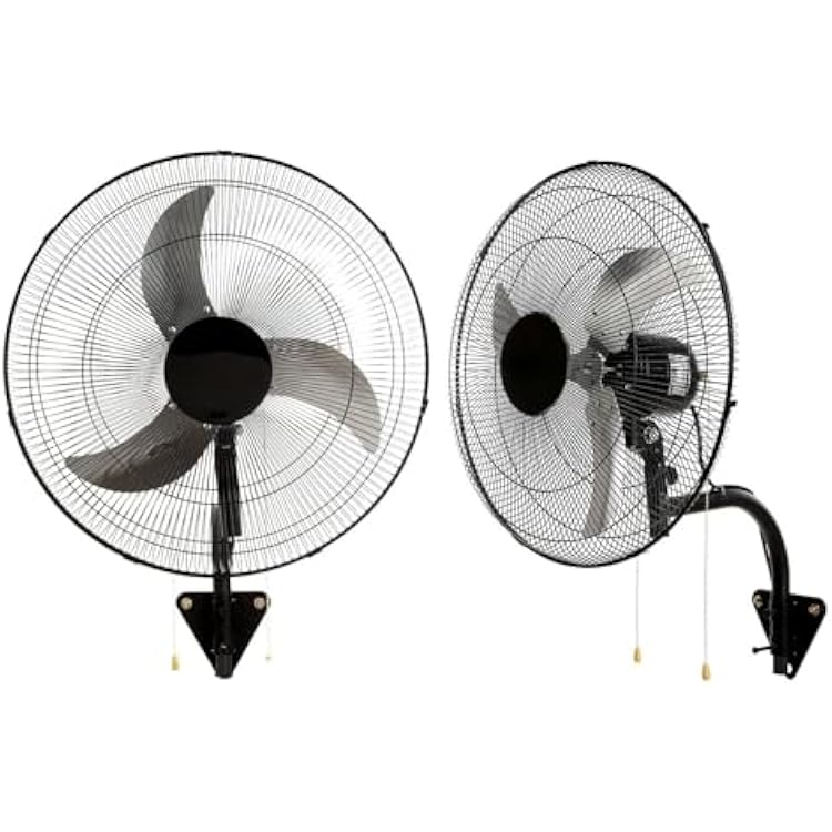 Wall Mount Fan, 2 PCS 18 inch Oscillating, 3-speed High Velocity Max. 4000 CFM Industrial Wall Fan compatible with Indoor, Commercial,Residential,Warehouse,Greenhouse, Workshop,Basement, Garage,Black
