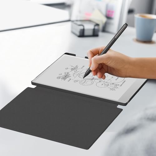 Case for Remarkable Paper Pro 11.8 inch 2024 Released with Pen Holder Hard Back Shell Slim Lightweight Folio Cover,Black Folio