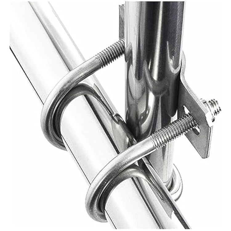 Pipe Clamp 304 Galvanized Stainless Steel Double U-Shaped Screw Cross Bolt Special Shaped Pipe Buckle Tube Size : 304-M8-50x25mm