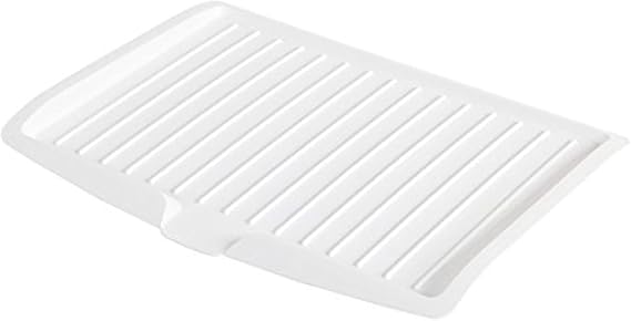 Kitchen Utility Draining Board, Light Weight, Space Efficient, Water Drain (White)