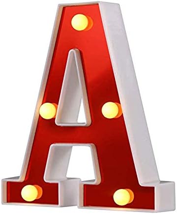 Light Up Letters with Remote Control,Alphabet Number Signs for Wall Table Decor, Christmas Home Bar Wedding Birthday Night Light (A)