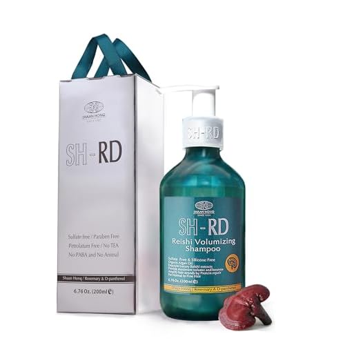 SH-RD Reishi Volumizing Shampoo for Fine Thinning Hair | Thickening Shampoo with Reishi Extract, Rosemary, Argan Oil | Volume Boost Hair Care Products | Paraben-Free - 6.76oz200ml