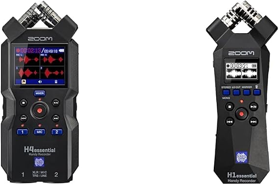Zoom H4essential 4-Track & H1essential Stereo Handy Recorders (2024 Models) Bundle